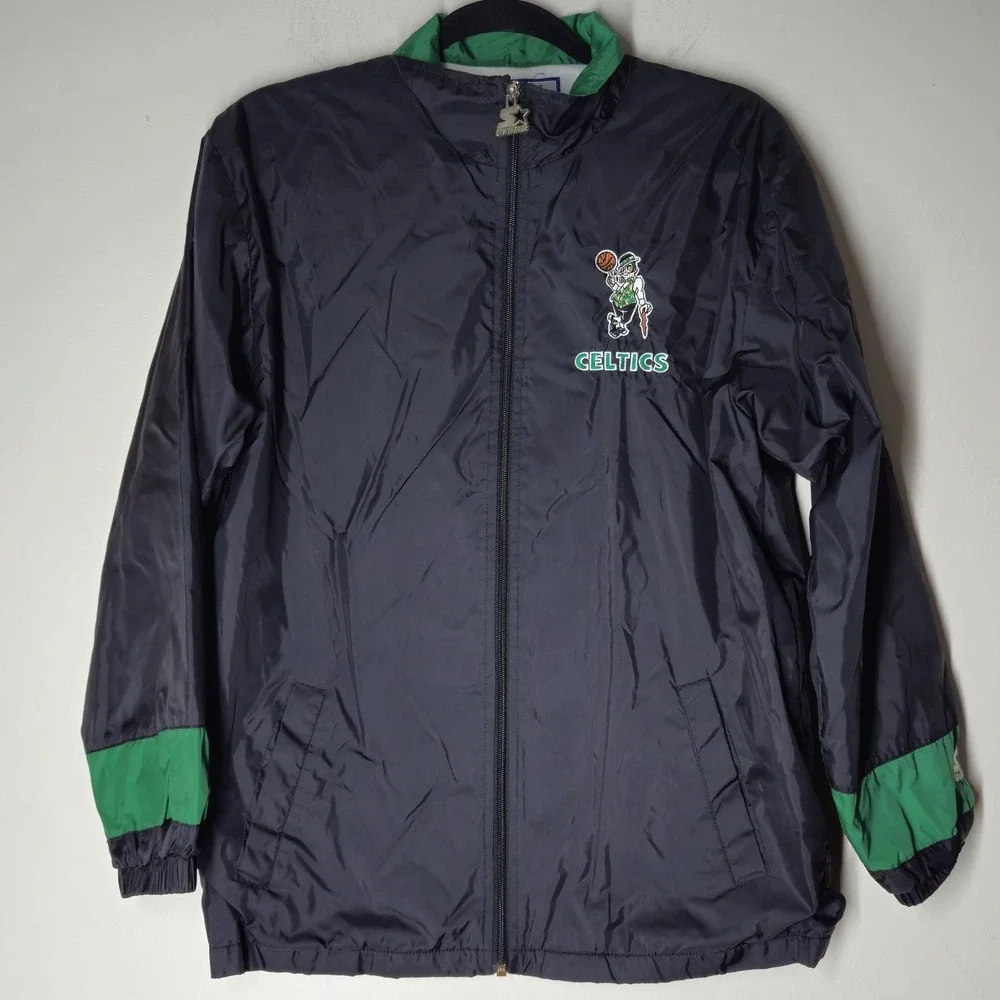 Vintage Starter Youth Size L Boston Celtic's Zip Up Windbreaker Jacket